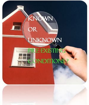 Known or unknown pre existing conditions Home warranty pre existing conditions