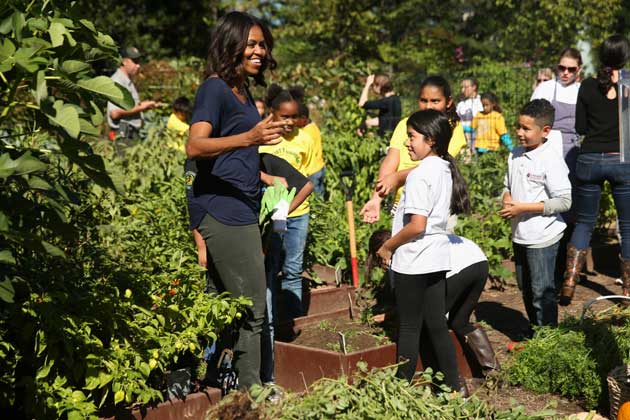 Former First-Lady Michelle Obama at White House Kitchen Garden 