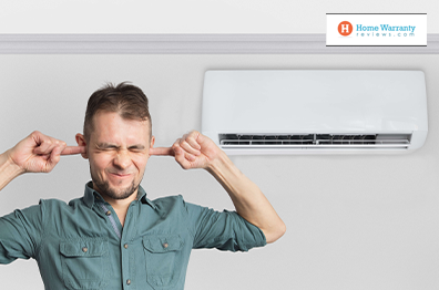 an image displaying a person suffering due to his air conditioner making loud noise