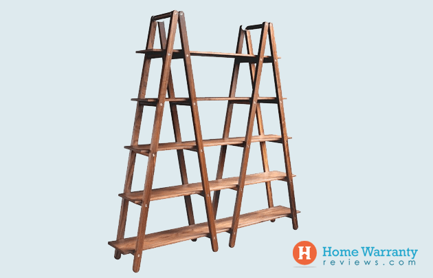 Bookshelf With Two Ladders and Planks of Wood