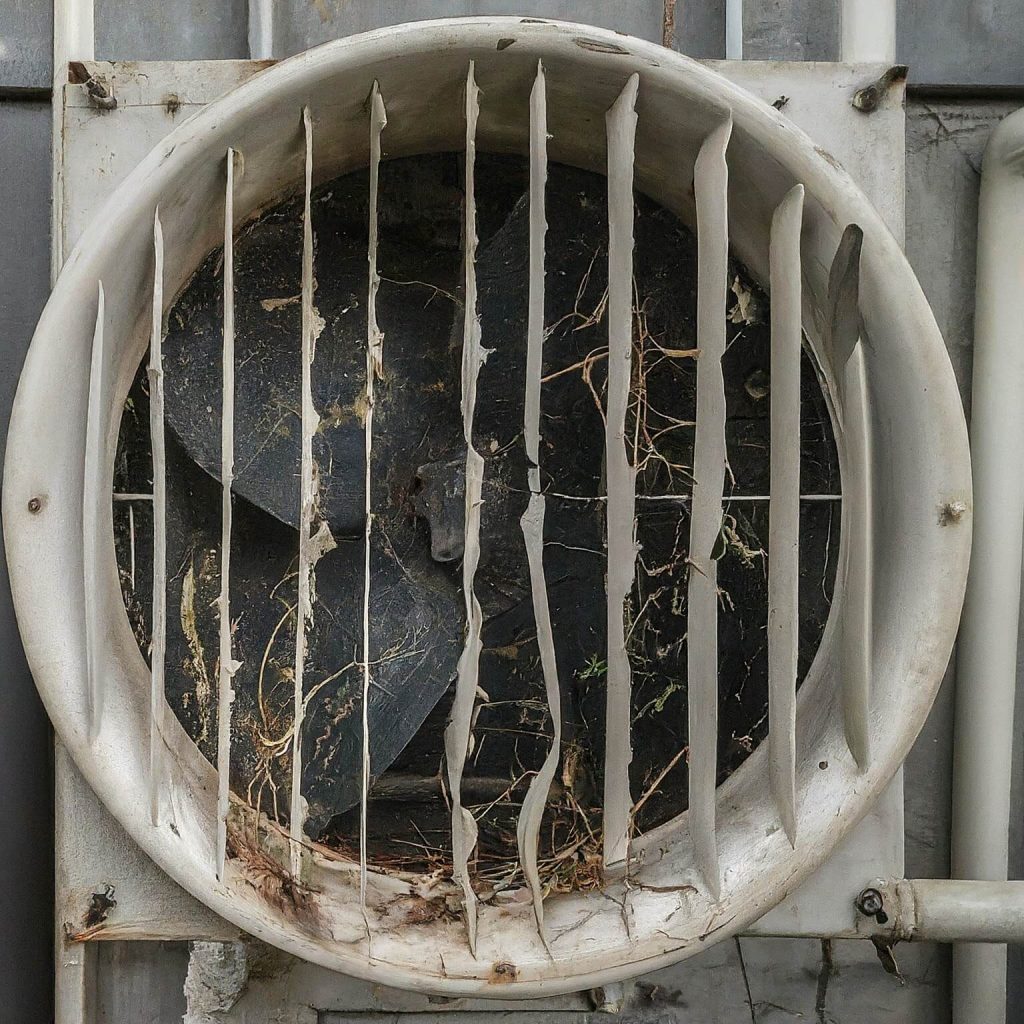 an image displaying the damaged ducts of an AC