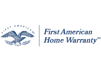 An image displaying First American Home Warranty and its logo on <a href='https://www.homewarrantyreviews.com/'>HomeWarrantyReviews.com</a>