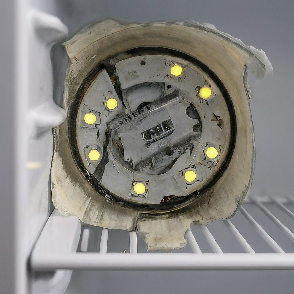 an image of light bulb burnout in a refrigerator
