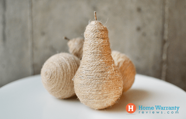 how to make Twine Pear Centerpieces with a light bulb