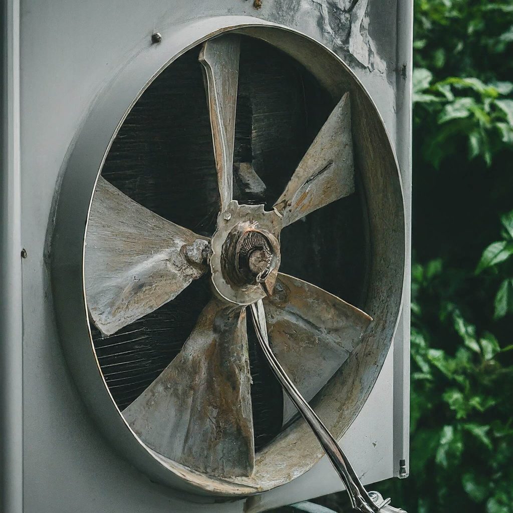 an image of an AC having damaged or worn fan blades
